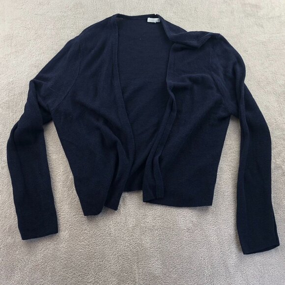 J. Jill Women's Cardigan Sweater Small Navy Blue Open Front Long Sleeve Knit - Picture 9 of 10